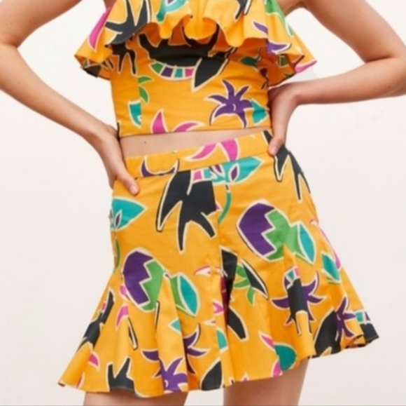 Zara Colorful Ruffled Shorts Size L - Picture 2 of 9